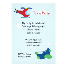 Airplane Birthday Party Invitation
