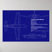 Airplane Blueprints | T-34 C Mentor