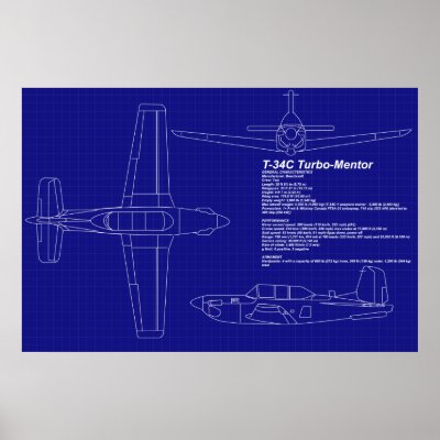 Airplane Blueprints | T-34 C Mentor by ClassyWings