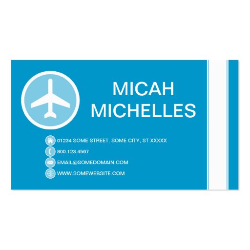 airplane bubble business card template (front side)