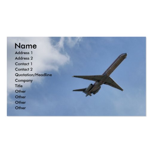 Airplane Business Card (front side)