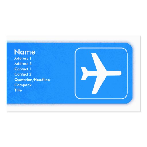 Airplane Business Card template (front side)