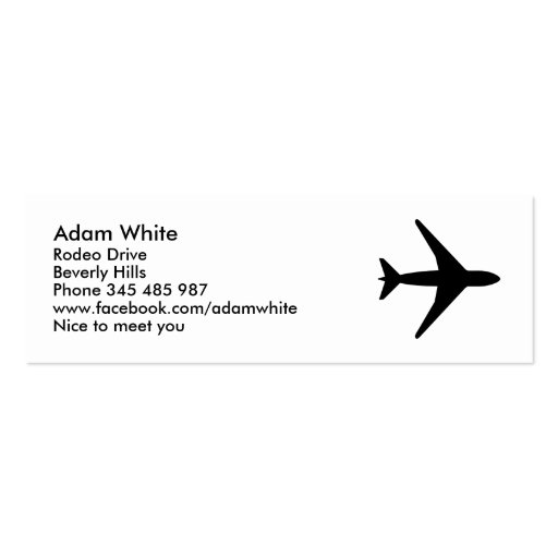 Airplane Business Card Templates (front side)