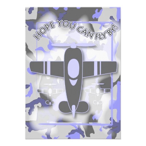 Airplane Camouflage Birthday Invitation