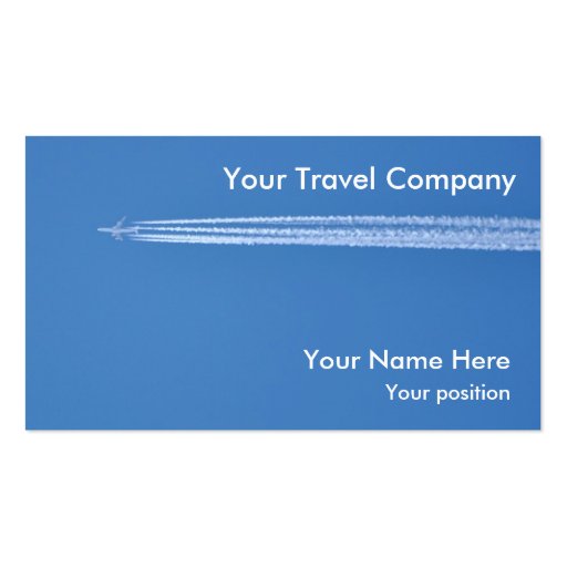 Airplane contrails business card (front side)
