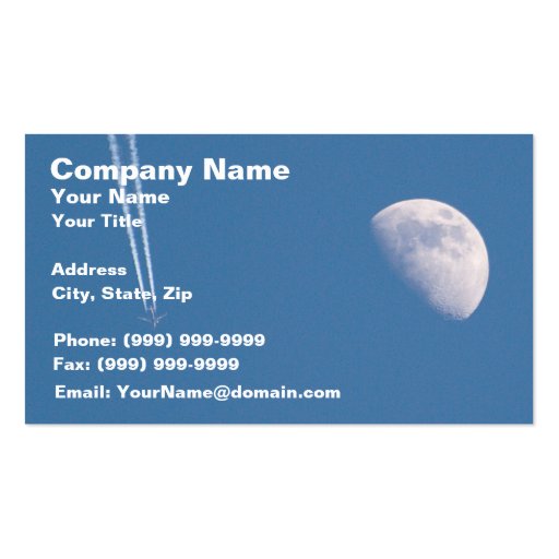 Airplane Crossing the Sky Business Card Template (front side)