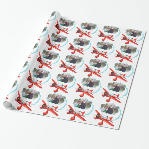 Airplane Flying High Add Your Photo Wrapping Paper Zazzle