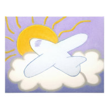 Airplane Flying Home Personalized Invitation