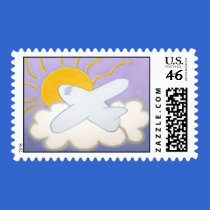 Airplane Flying Home stamps
