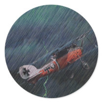 Airplane items round stickers