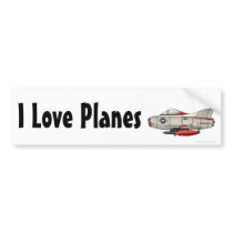 "Airplane Jet Fighter Military Aircraft, I Love… B bumper stickers