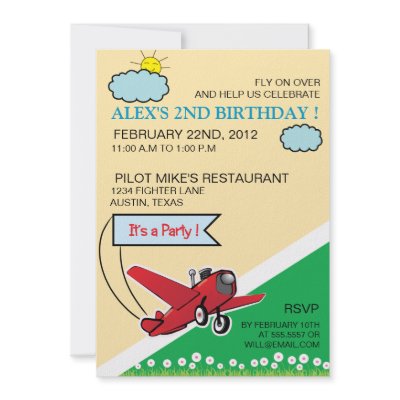 Airplane Landing - kids birthday invitation-3 by kidspartycards