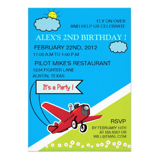 Airplane Landing - kids birthday invitation-4