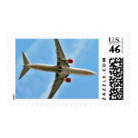 Airplane On Sky Close Up Postage Stamp