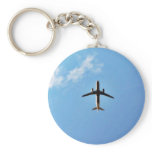 Airplane On Sky Key Chains