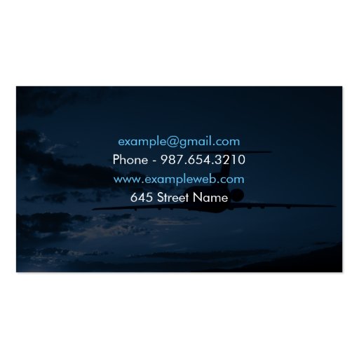 Airplane pilot business card (back side)