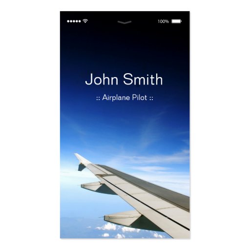 Airplane Pilot - Customizable Flat UI Style Business Card Templates