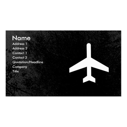 Airplane Pilot or flight attendant business cards (front side)