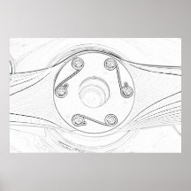 Airplane Propeller Sketch Poster Print