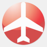 Airplane Red Easy Button Stickers
