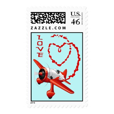 AIRPLANE SKYWRITER - LOVE POSTAGE