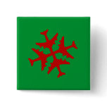 Airplane Snowflake Pinback Button