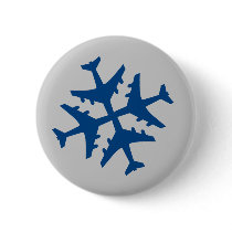 Airplane Snowflake buttons