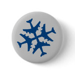 Airplane Snowflake Button
