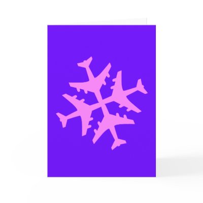 Airplane Snowflake Cards by cloudbunnys