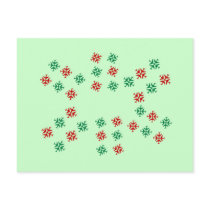 Airplane Snowflake Christmas postcards