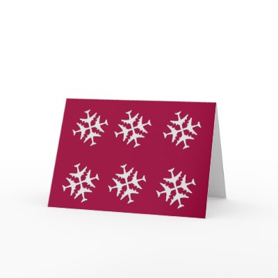 Airplane Snowflake Combo Greeting Cards by cloudbunnys