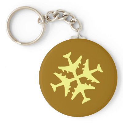 Airplane Snowflake Key Chains by cloudbunnys