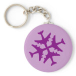 Airplane Snowflake Keychain