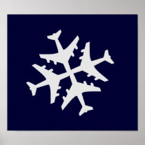 Airplane Snowflake Poster