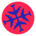 Airplane Snowflake stickers