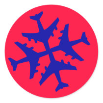 Airplane Snowflake stickers