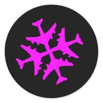 Airplane Snowflake stickers