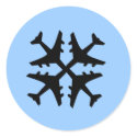 Airplane Snowflake stickers by cloudbunnys Airplane Snowflake stickers