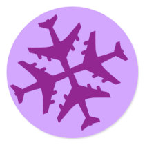 Airplane Snowflake stickers