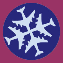 Airplane Snowflake stickers