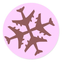 Airplane Snowflake stickers