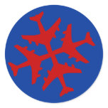 Airplane Snowflake Round Sticker