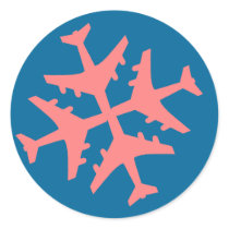 Airplane Snowflake stickers