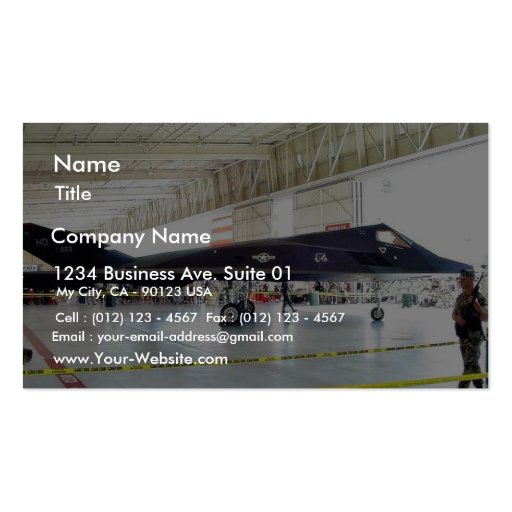 Airplane Stealth Fighter Business Card (front side)