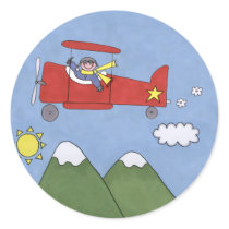 Airplane Round Stickers