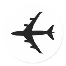 Airplane Round Stickers
