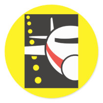 Airplane Round Sticker