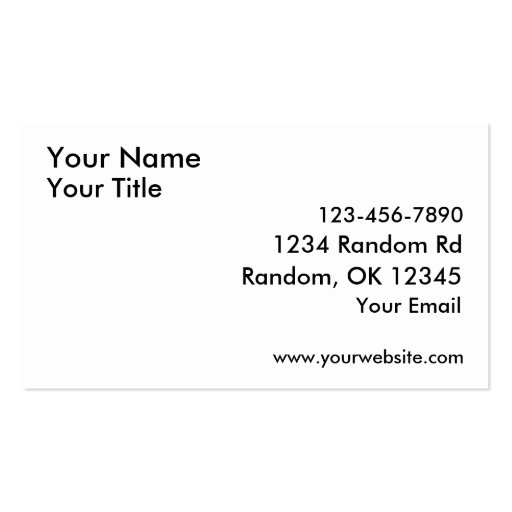 Airplane symbol customizable business cards (back side)