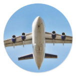 Airplane Takeoff High Round Sticker