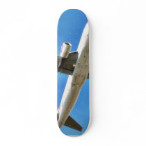 Airplane Takeoff On Blue Sky Skateboard Deck